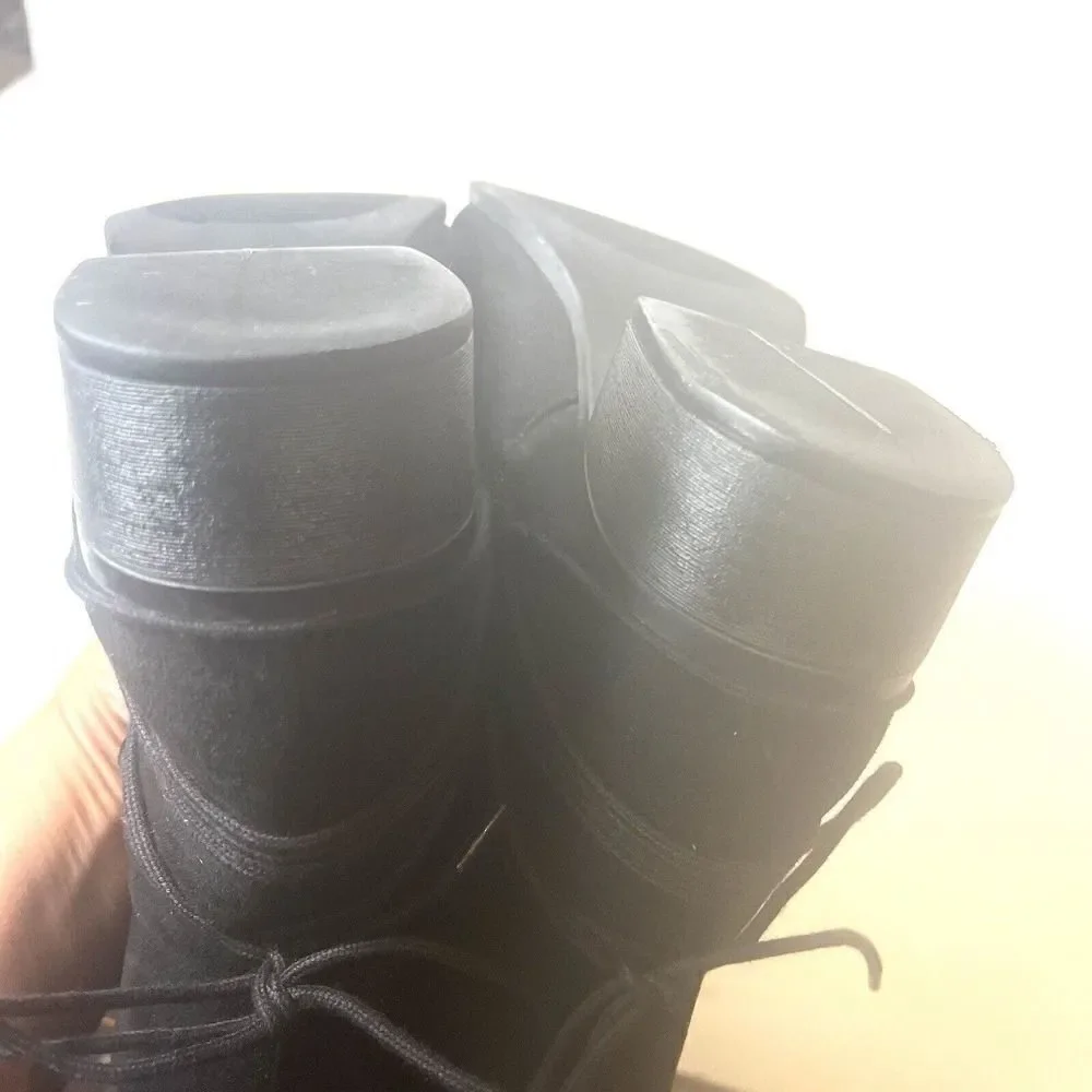Madden Girl Women 7.5M Black Faux Suede Over The Knee Boots Pull On/Zip Low Heel